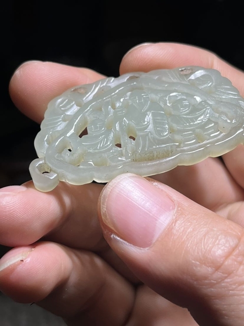 古玩玉器和田玉雕“壽星佩”真品鑒賞圖