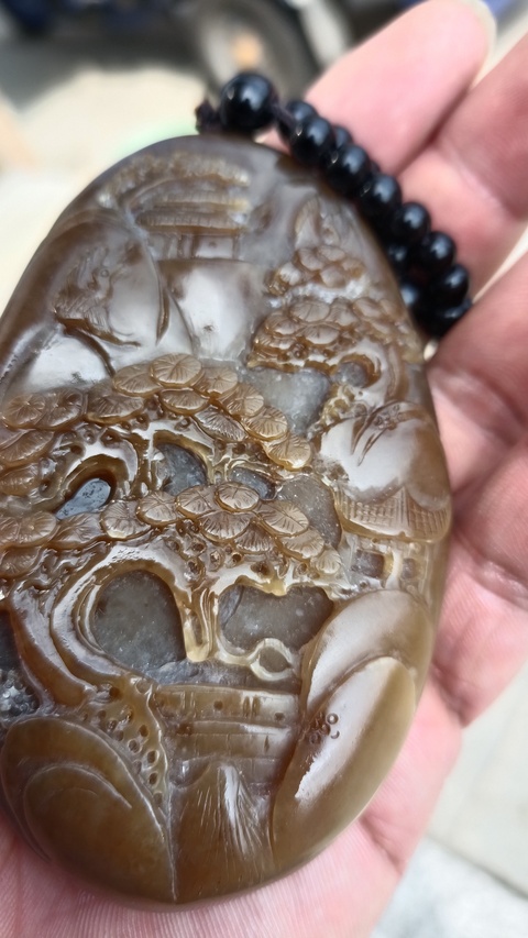 古玩玉器和田玉雕“山水把件”真品鑒賞圖