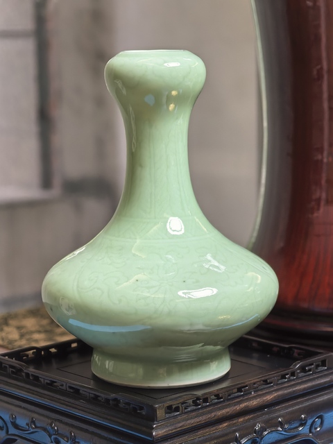 古玩陶瓷蒜頭瓶真品鑒賞圖