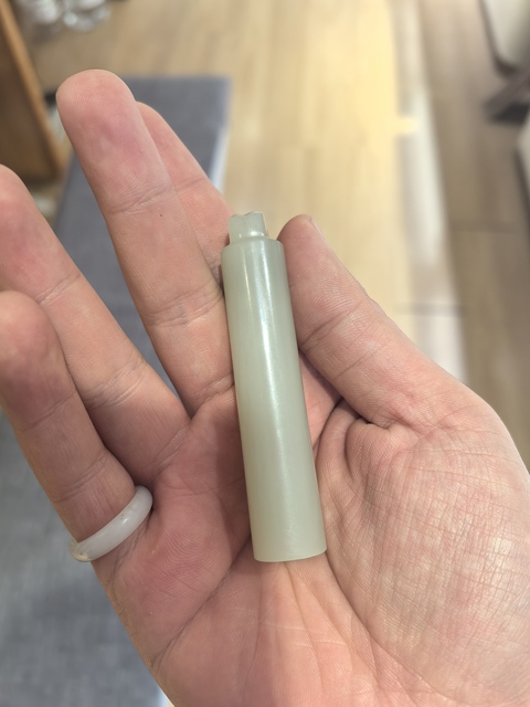 古玩玉器和田玉雕“素紋翎管”真品鑒賞圖