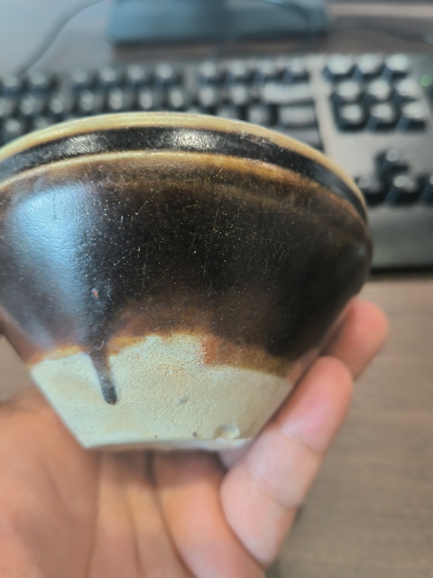 古玩陶瓷贛州窯褐釉茶盞真品鑒賞圖