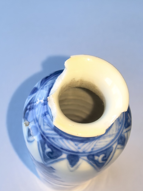 古玩陶瓷博古圖青花瓶真品鑒賞圖