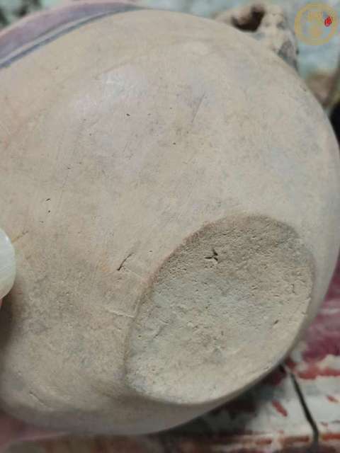 古玩陶瓷雙耳彩繪陶缽真品鑒賞圖