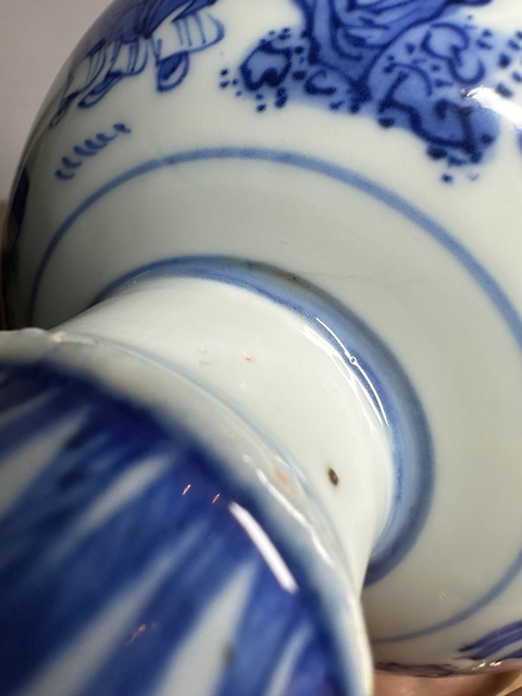 古玩陶瓷青花嬰戲圖高足杯真品鑒賞圖