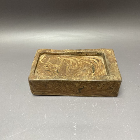 古玩陶瓷 絞胎磚硯真品鑒賞圖