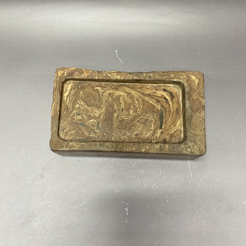 古玩陶瓷 絞胎磚硯真品鑒賞圖