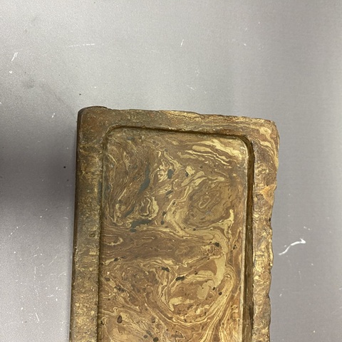 古玩陶瓷 絞胎磚硯真品鑒賞圖