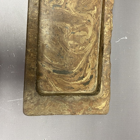 古玩陶瓷 絞胎磚硯真品鑒賞圖