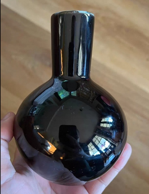 古玩陶瓷清代烏金釉天球瓶拍賣，當(dāng)前價(jià)格5800元