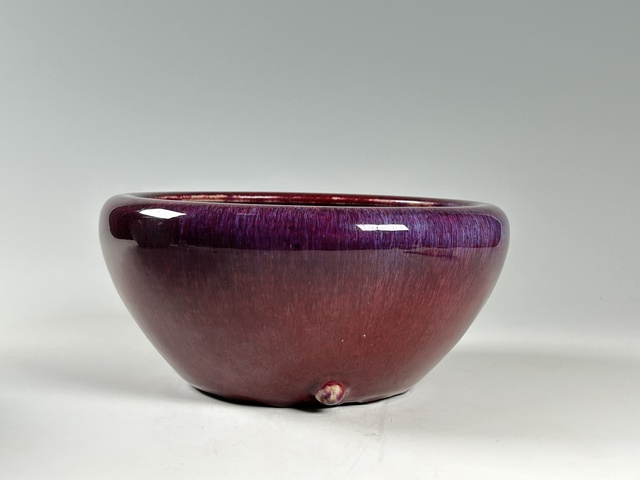 古玩陶瓷清中期·窯變紅釉香爐真品鑒賞圖