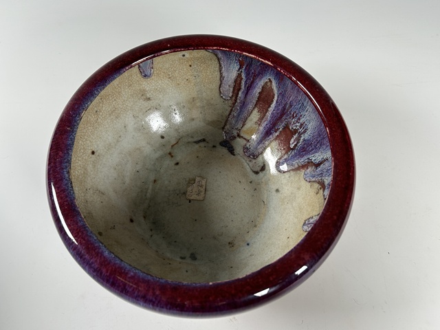 古玩陶瓷清中期·窯變紅釉香爐真品鑒賞圖