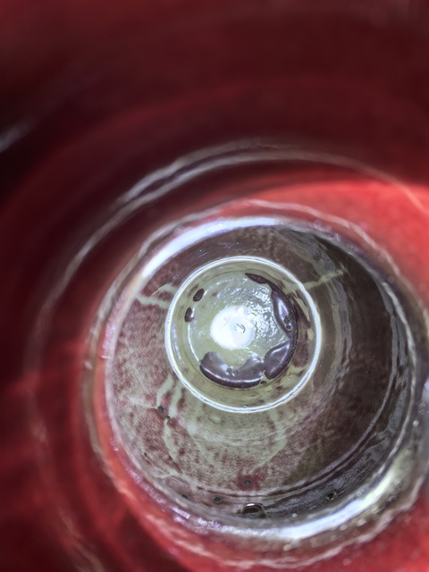 古玩陶瓷紅釉觀音瓶真品鑒賞圖