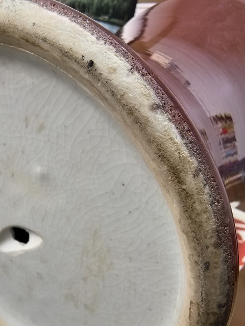 古玩陶瓷紅釉觀音瓶真品鑒賞圖