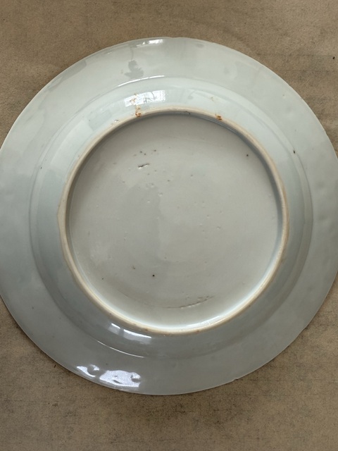 古玩陶瓷清早期 青花花卉紋折沿盤真品鑒賞圖