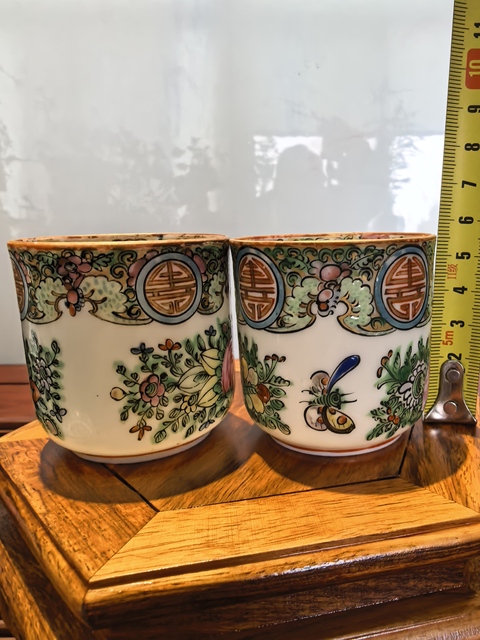 古玩陶瓷廣彩杯盤真品鑒賞圖