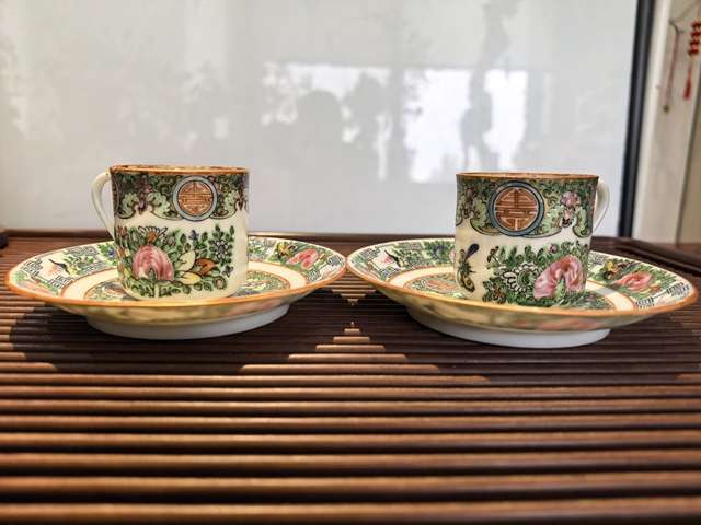 古玩陶瓷廣彩杯盤真品鑒賞圖