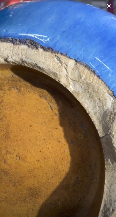 古玩陶瓷窯變藍釉天球瓶真品鑒賞圖