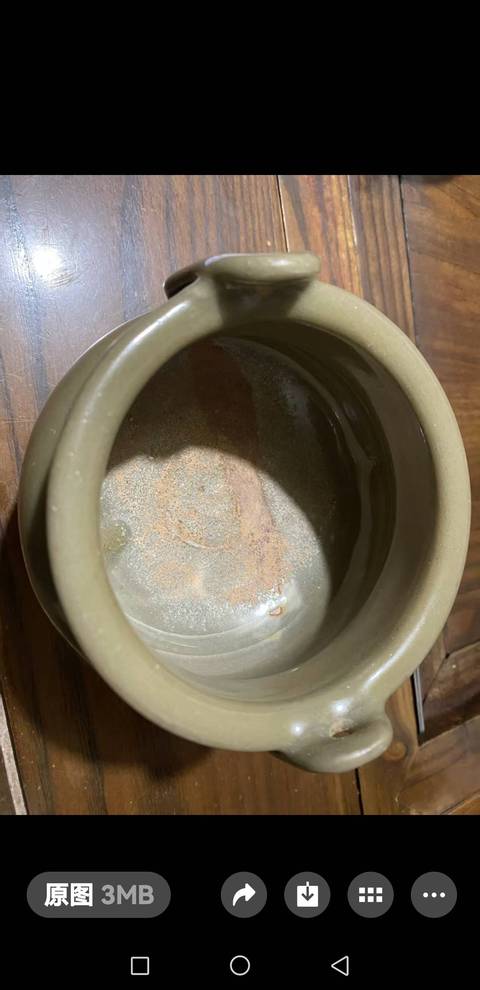 古玩陶瓷龍泉窯青釉香爐真品鑒賞圖