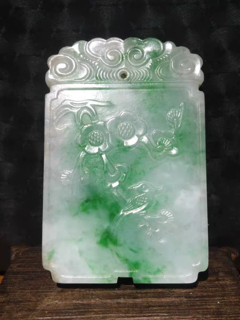 古玩玉器翡翠雕“喜上眉梢”牌真品鑒賞圖