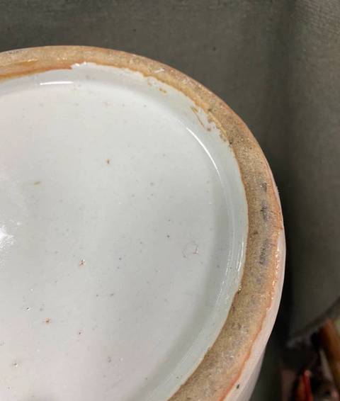 古玩陶瓷晚清豆青青花花鳥大瓶真品鑒賞圖