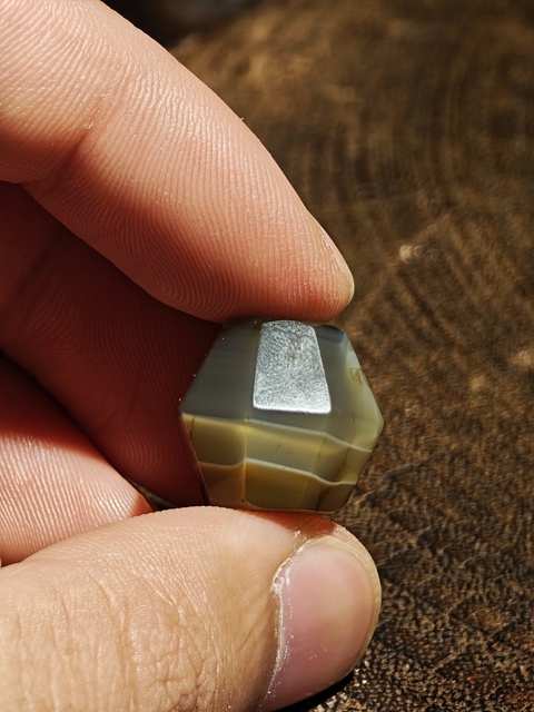 古玩玉器老瑪瑙棱面珠真品鑒賞圖