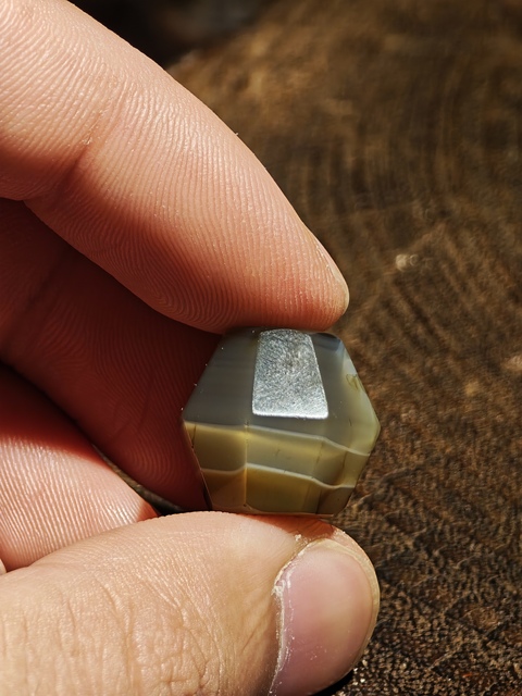 古玩玉器老瑪瑙棱面珠真品鑒賞圖