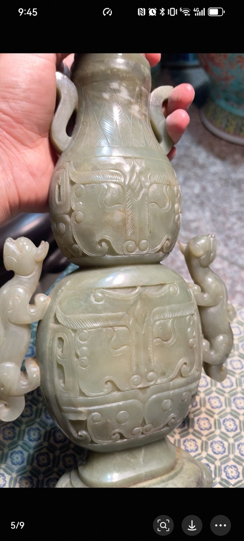 古玩玉器葫蘆型玉瓶真品鑒賞圖