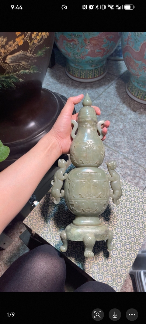 古玩玉器葫蘆型玉瓶真品鑒賞圖
