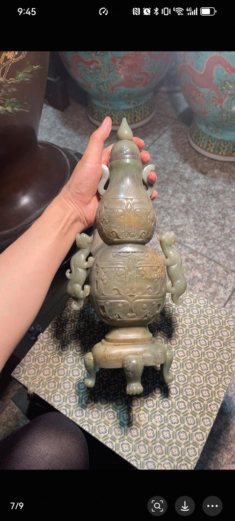 古玩玉器葫蘆型玉瓶真品鑒賞圖