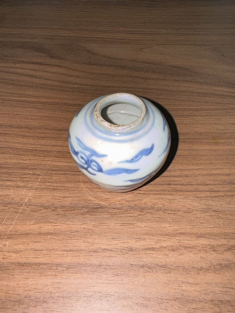 古玩陶瓷青花水盂真品鑒賞圖