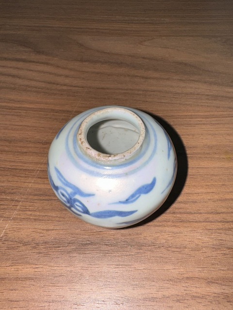 古玩陶瓷青花水盂真品鑒賞圖