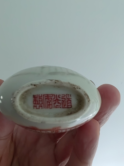 古玩陶瓷道光年制款蟈蟈紋鼻煙壺 真品鑒賞圖