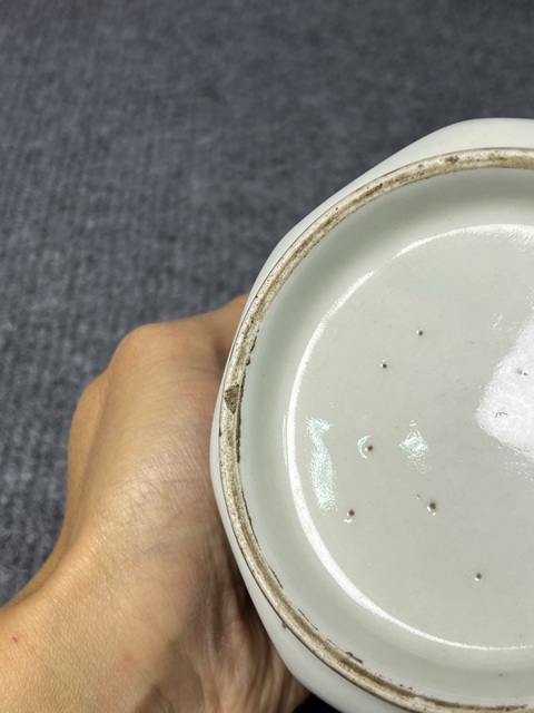 古玩陶瓷日本明治青花花卉紋八方碗真品鑒賞圖