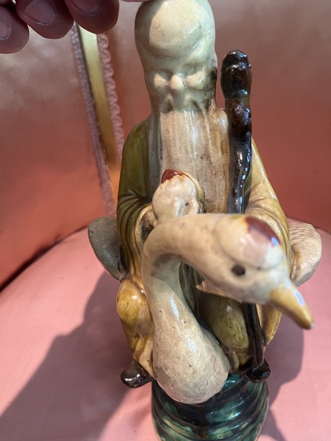 古玩陶瓷民國(guó)時(shí)期南極仙翁真品鑒賞圖