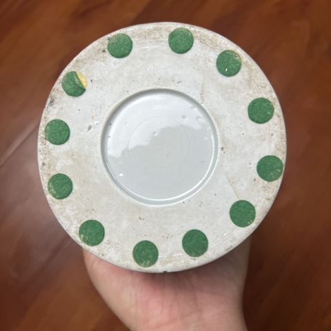 古玩陶瓷清末民初粉彩山水紋帽筒拍賣，當前價格980元