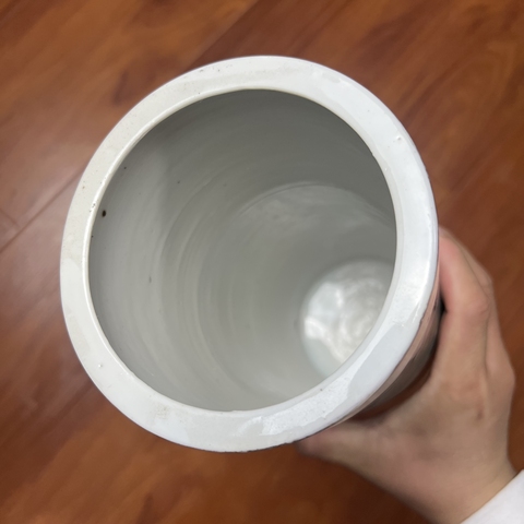 古玩陶瓷清末民初粉彩山水紋帽筒拍賣，當前價格980元