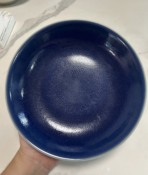 古玩陶瓷清雍乾 霽藍釉大盤拍賣，當前價格5000元