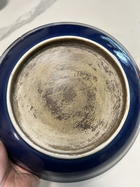 古玩陶瓷清雍乾 霽藍釉大盤拍賣，當前價格5000元