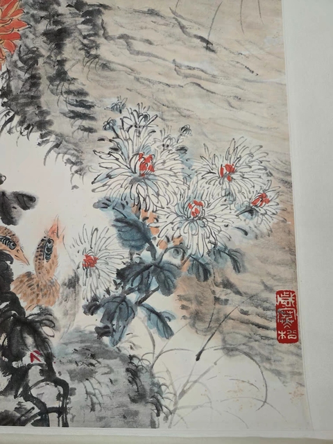古玩字畫錢松嵒《花鳥》真品鑒賞圖