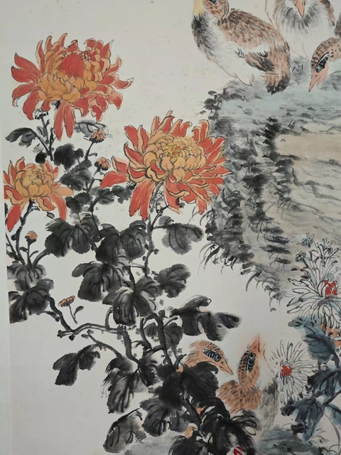 古玩字畫錢松嵒《花鳥》真品鑒賞圖