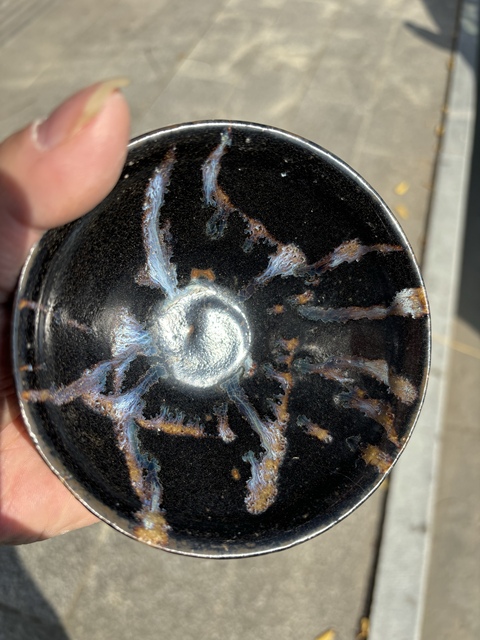 古玩陶瓷宋代吉州窯窯變釉盞真品鑒賞圖