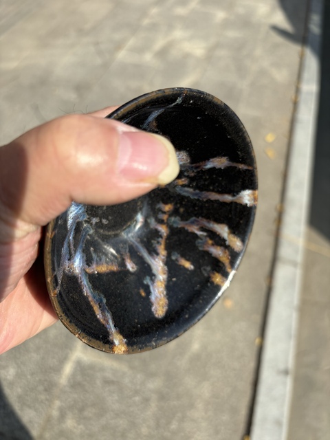 古玩陶瓷宋代吉州窯窯變釉盞真品鑒賞圖