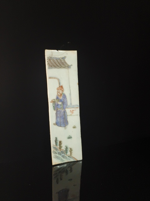 古玩陶瓷人物紋粉彩瓷板畫真品鑒賞圖