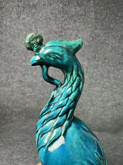 古玩陶瓷孔雀藍釉塑像拍賣，當前價格2888元