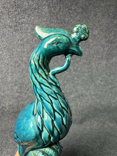 古玩陶瓷孔雀藍釉塑像拍賣，當前價格2888元