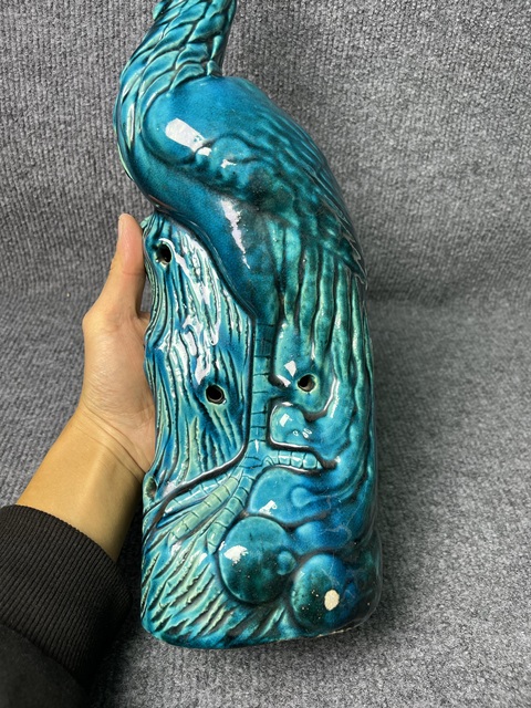 古玩陶瓷孔雀藍釉塑像拍賣，當前價格2888元