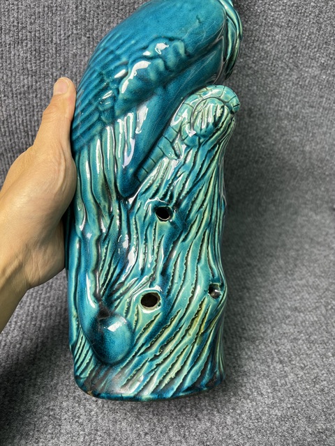 古玩陶瓷孔雀藍釉塑像拍賣，當前價格2888元