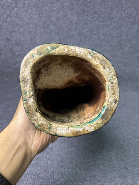 古玩陶瓷孔雀藍釉塑像拍賣，當前價格2888元