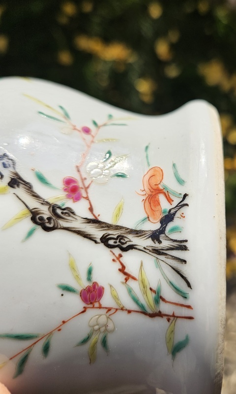 古玩陶瓷粉彩花鳥紋將軍罐真品鑒賞圖