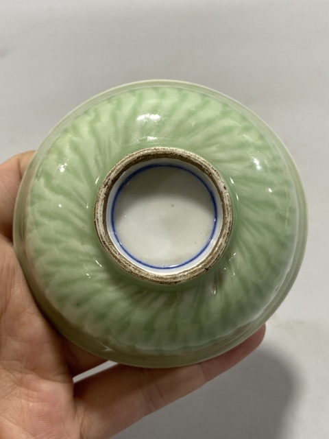 古玩陶瓷民國(guó)粉青釉青花麒麟望月紋賞碗拍賣(mài)，當(dāng)前價(jià)格198元